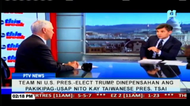 Team ni US President-elect Trump, dinepensahan ang pakikipag-usap nito kay Taiwanese President Tsai