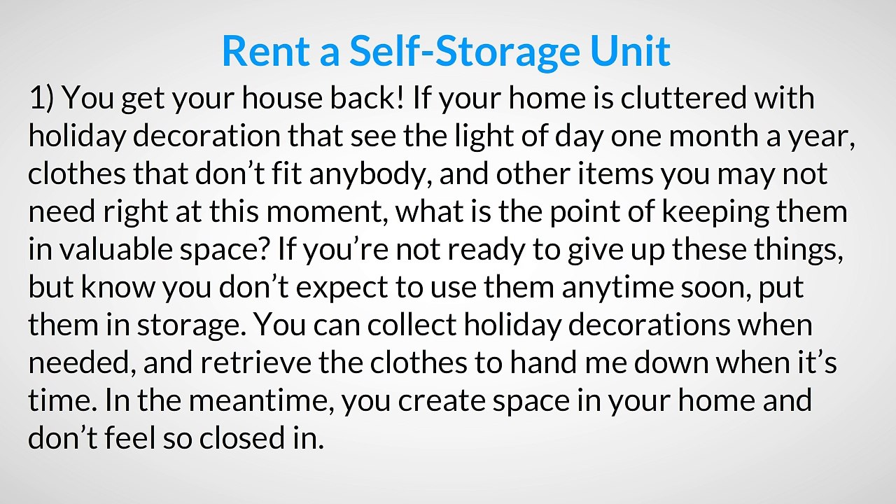 Rent a Self-Storage Unit