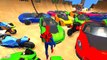 Colors Motorbike with Lightning Mcqueen Colors Cars in Spiderman Cartoon Fun Videos for Kids
