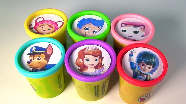 Play Doh LEARN COLORS with Disney Nick Jr Umizoomi Bubble Guppies Callie Paw Patrol Miles & Sofia