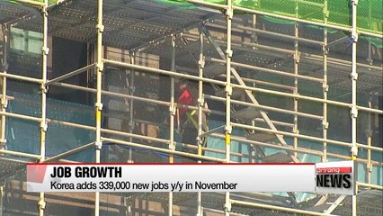 Korea's job growth picks up in November