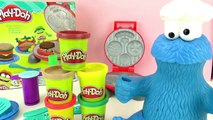 PLAY-DOH BURGER PARTY with Cookie Monster! Make your own hamburgers from Play-Doh