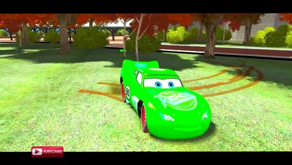 COLORS LIGHTNING MCQUEEN TRANSPORTER & COLORS SPIDERMAN CARTOON FOR KIDS NURSERY RHYMES SONGS