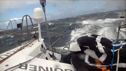 Yann Eliès dans un grain de 40 noeuds ! / Vendée Globe