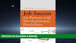 Hardcover Job Success for Persons With Developmental Disabilities Kindle eBooks