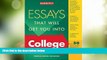 Best Price Essays That Will Get You into College (Barron s Essays That Will Get You Into College)