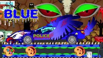 Police Car | Learn Colors | Scary Police Car | Colors Song | Learn Colours & Vehicle Videos