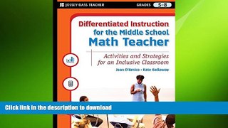 Free [PDF] Differentiated Instruction for the Middle School Math Teacher: Activities and