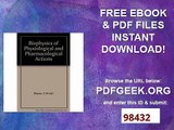 Biophysics of Physiological and Pharmacological Actions