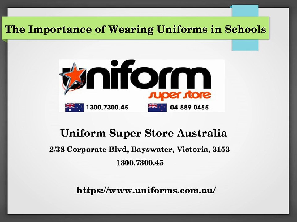 Importance of Wearing School Uniforms - Australia