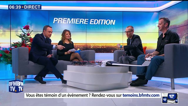 Les drones Star Wars en démonstration sur le plateau de BFMTV