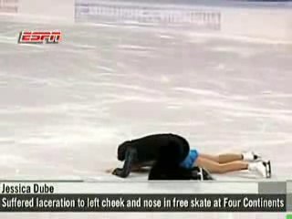 Accident en patin à glace