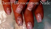 Easy White Cherry Blossom Nails! | Blush Pink Flower Nail Art Design Tutorial
