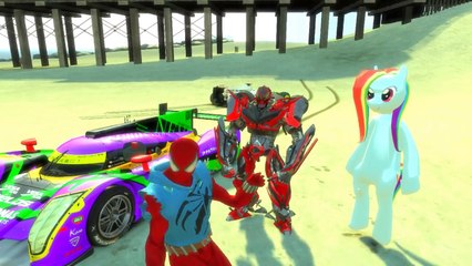 Rhymes Spideman & Transformer Stinger & Rainbow Dash and Super Cars Childrens Songs