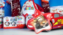 MAXI KINDER SURPRISE EGGS DINOSAURS ATTACK & PLAY-DOH SURPRISE EGGS with Lightning Mcqueen