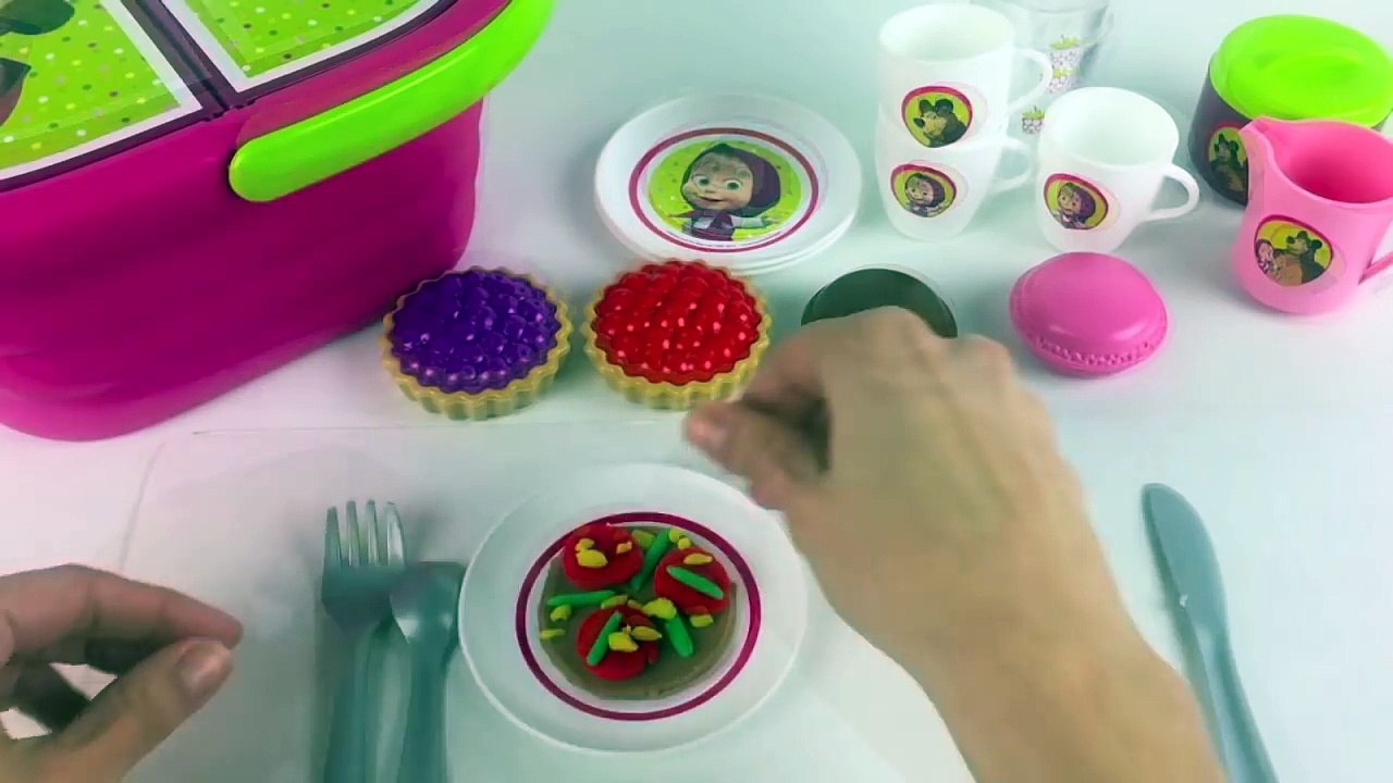 Masha en de Beer Picnic Mand PlayDoh Donuts Pizza Masha and the Bear