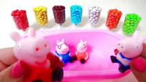 Baby Doll Videos For Children Learn Colors Peppa Pig Bath Time Playing With Colors Candy M&M