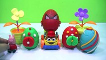 CARS & PLAY DOH EGGS - kinder surprise eggs peppa pig español cars toys