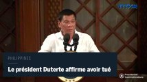 Philippines : le président Rodrigo Duterte affirme avoir tué des criminels pour montrer l’exemple