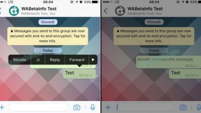 WhatsApp prueba la opción de eliminar mensajes enviados
