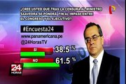 Encuesta 24: 61.5% no cree que censura a Saavedra termine con impasse entre Congreso y Ejecutivo