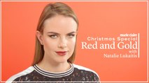 Marie Claire UK - Christmas makeup: red and gold