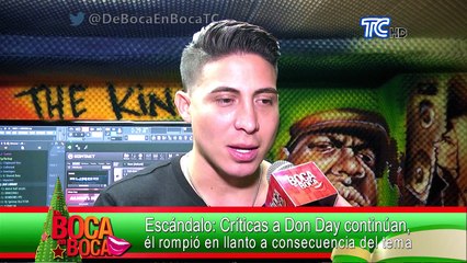 Don Day revela porqué lloró en un programa de farándula