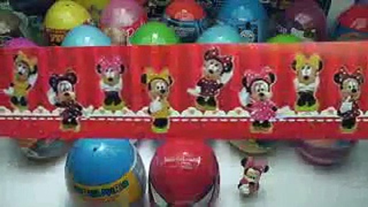 24 Surprise Eggs Kinder Surprise Mickey Mouse Cars 2 Minnie Mouse Spongebob