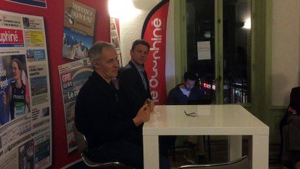 Eric Pilaud, président du FCG, face aux lecteurs du Dauphiné Libéré