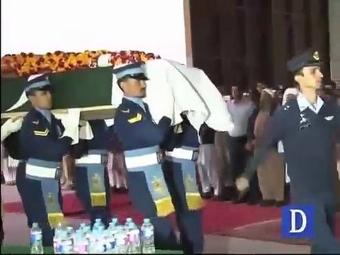Funeral prayers of Junaid Jamshed offered at Nur Khan Air base with guard of honor !