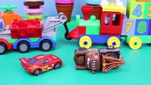 Peppa Pig with Toy Duplo Lego Cars and Batman with Spiderman and Disney Cars Lightning