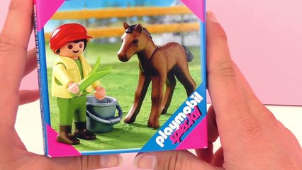 Boy feeds horses | Mini Playmobil Set | Perfect for a gift! | Unboxing