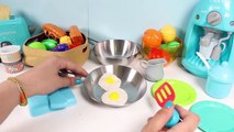 Deluxe Slice and Play Food Set Play Doh Fried Eggs Cooking Set Toy Kitchen Cutting Fruits Toy Food