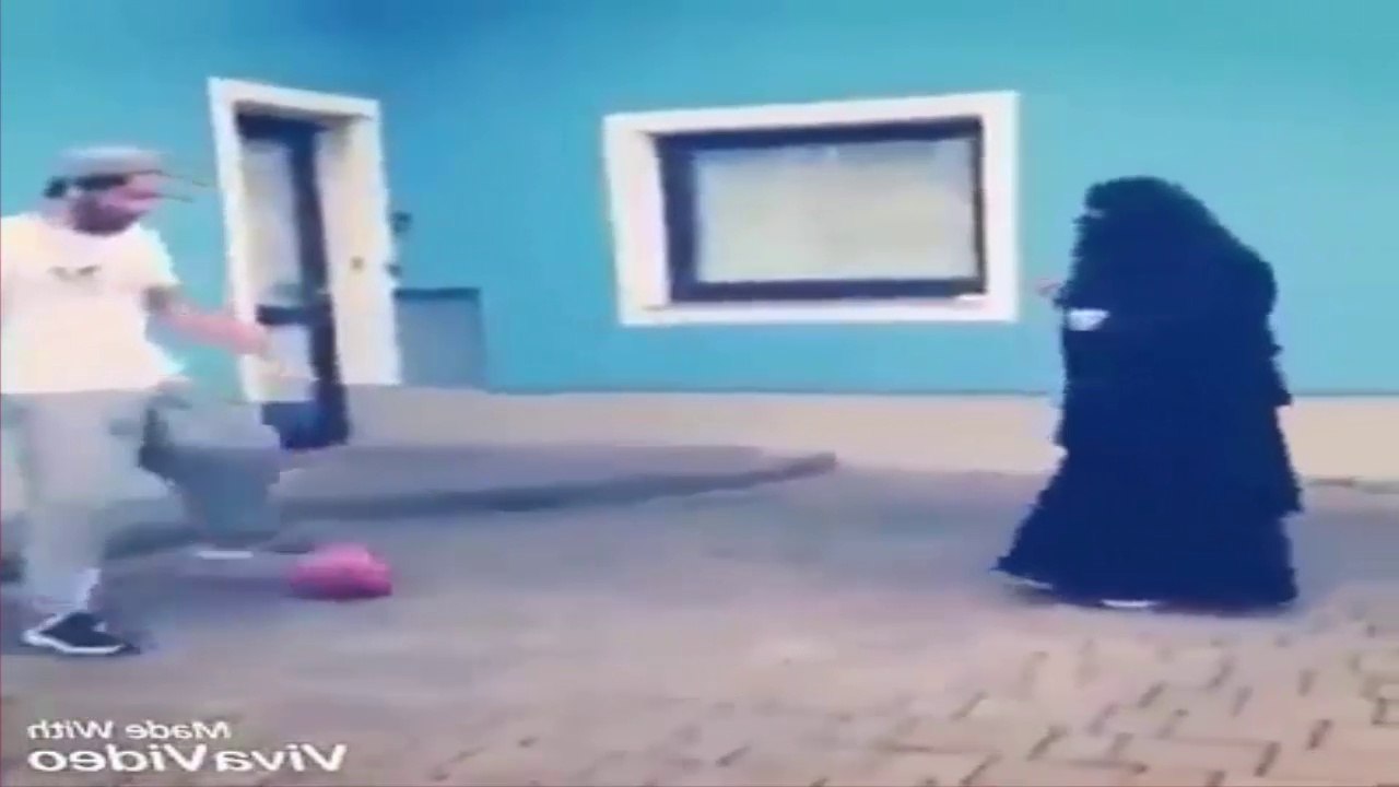 Husband plays Funny football with his wife!