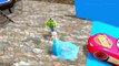 Water Slide Pool Party w/ Disney Frozen Elsa Snow Queen, Disney Lightning MQueen Cars & Hulk