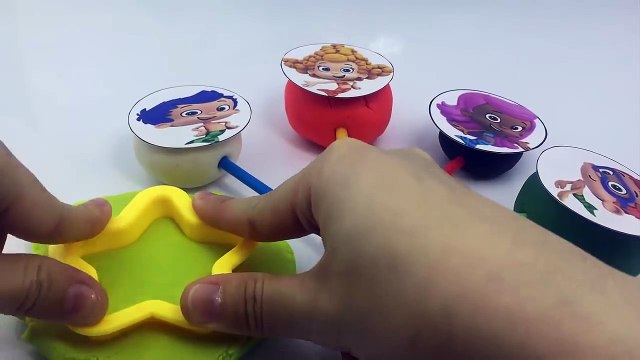 Learn Colors and Play with Play Dough Lollipops Smiley Bubble Guppies Molds Fun