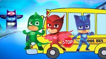 PJ Masks Learn colors Coloring Pages And Wheels On The Bus Song Catboy Owlette Gekko and Paw Patrol