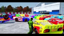 HULK CARS SMASH PARTY! Colors Lightning McQueen & Hulk Funny Cartoon (Nursery Rhymes Songs)