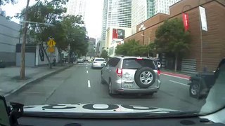 Driverless Uber running red light