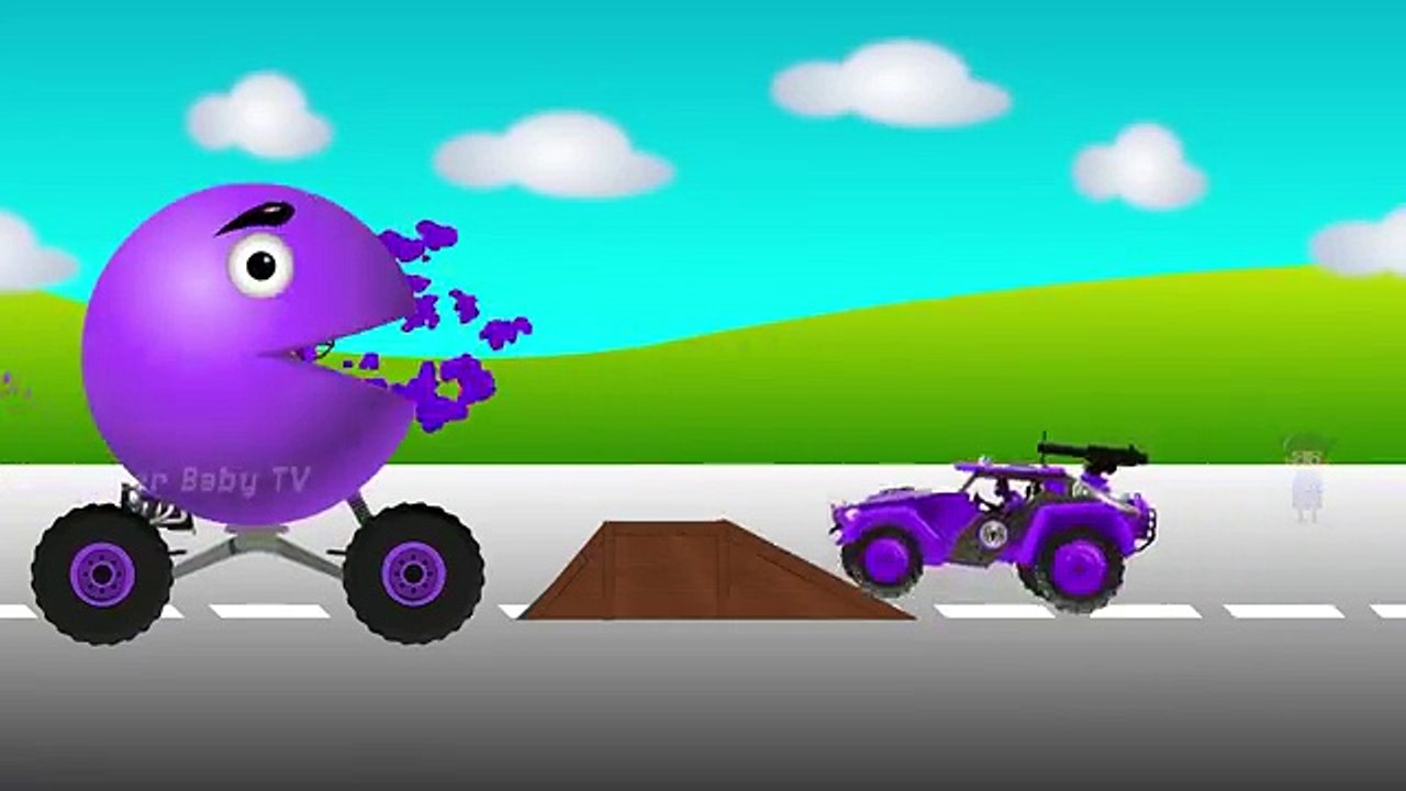 Learn colors with Pacman and Spiderman cars for kids | Colors Learn with Spiderman Truck Colors