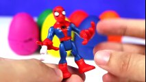 LEARN COLORS for Toddlers Play Doh Surprise Eggs Spiderman Minions Peppa Pig Spongebob MLP Toys