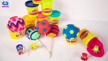 Play Doh Lollipops Surprise Eggs Toys for Kids | Minions Angry Birds Spiderman Toy Surprises