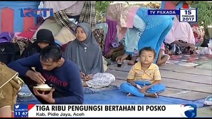 Warga Pidie Jaya Bertahan di Posko Pengungsian