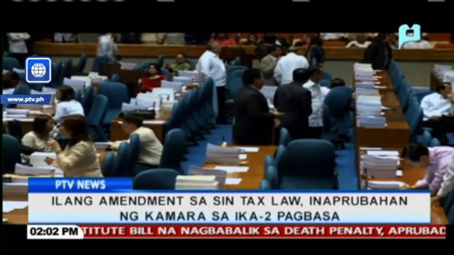 Ilang amendment sa Sin Tax Law, inaprubahan ng Kamara sa ikalawang pagbasa