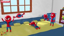 örümcek adam çizgi roman süper kahraman ile yatak örümcek kız atlama örümcek adam Beş küçük bebekler