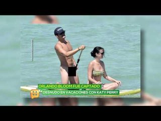 Orlando Bloom remando encuerado con Katy Perry