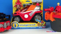 IMAGINEXT RIP ROCKEFELLER & FIRE BUGGY FROM FISCHER PRICE RESCUE HEROES WITH CANNONS & CHAINSAW