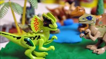 How to make a JURASSIC WORLD Dinosaurs Play Doh Playset Lego Dinosaurs Sounds Effects