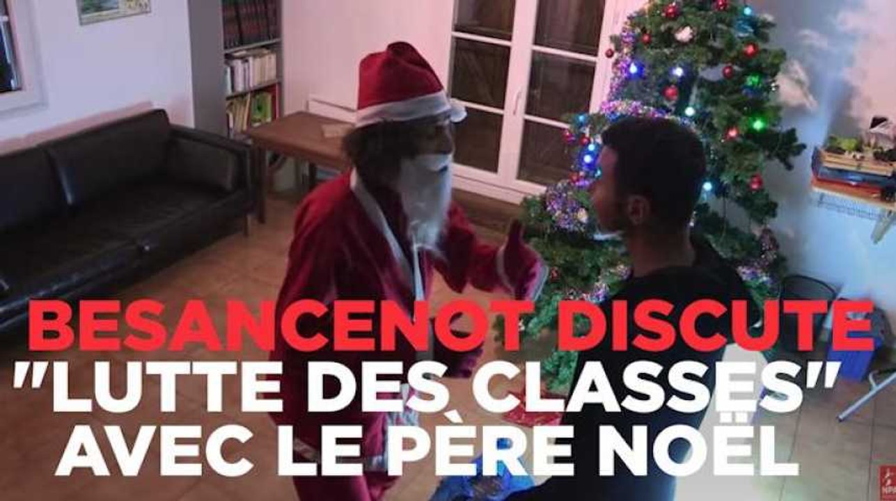 Olivier Besancenot discute "lutte des classes" avec le Père Noël