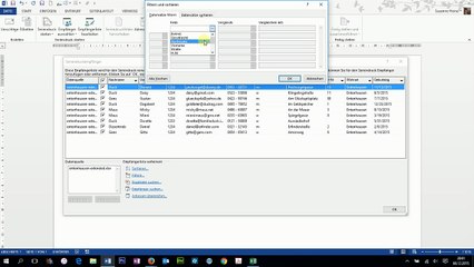 Ein Verzeichnis mit Hilfe der Seriendruckfunktion erstellen